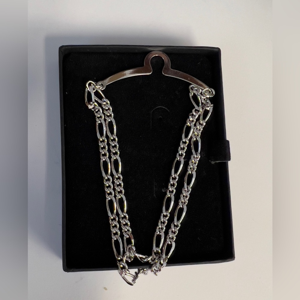 New in box Competition Inc. Men's Double Figaro Link Style Tie Chain